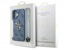 Guess Big 4G Monogram Wristlet Case - iPhone 16 hoesje Blauw