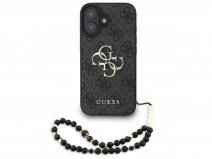 Guess Big 4G Monogram Wristlet Case - iPhone 16 hoesje Grijs