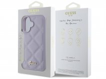 Guess Diamond Quilted Puffer Case Lila Paars - iPhone 16 hoesje
