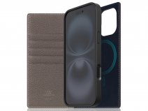 SLG Design D8 2in1 Leather Folio Etoff Cream - iPhone 16 hoesje