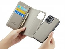 CaseMania 2in1 Magnetic Bookcase Titan Grey - iPhone 16 Plus Hoesje