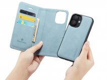 CaseMania 2in1 Magnetic Bookcase Aqua - iPhone 16 Plus Hoesje