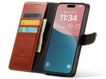 CaseMania Classic Leather Case Cognac - iPhone 16 Plus hoesje