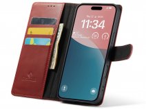 CaseMania Classic Leather Case Rood - iPhone 16 Plus hoesje