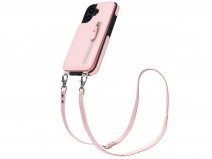 CaseMania Crossbody Wallet Case met Koord - iPhone 16 Plus Hoesje Roze