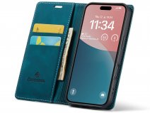 CaseMania Vintage Slim Bookcase Groen - iPhone 16 Plus hoesje