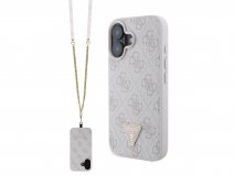 Guess 4G Monogram Crossbody Case Roze - iPhone 16 Plus hoesje met Koord
