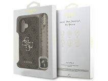Guess Big 4G Monogram Wristlet Case - iPhone 16 Plus hoesje Bruin