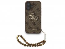 Guess Big 4G Monogram Wristlet Case - iPhone 16 Plus hoesje Bruin