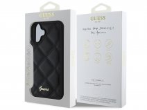 Guess Diamond Quilted Puffer Case Zwart - iPhone 16 Plus hoesje