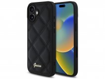 Guess Diamond Quilted Puffer Case Zwart - iPhone 16 Plus hoesje