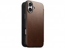 Nomad Modern Leather Folio Bruin - iPhone 16 Plus hoesje