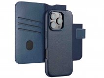Accezz Leather 2in1 Bookcase MagSafe Donkerblauw - iPhone 16 Pro Hoesje Leer