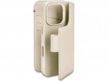 Decoded Leather Detachable Wallet Case Beige - iPhone 16 Pro hoesje