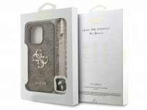 Guess Big 4G Monogram Wristlet Case - iPhone 16 Pro hoesje Bruin