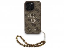 Guess Big 4G Monogram Wristlet Case - iPhone 16 Pro hoesje Bruin