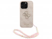 Guess Big 4G Monogram Wristlet Case - iPhone 16 Pro hoesje Roze