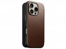 Nomad Modern Leather Folio Bruin - iPhone 16 Pro hoesje