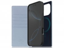 SLG Design D8 2in1 Leather Folio Powder Blue - iPhone 16 Pro hoesje