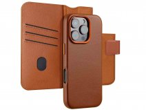 Accezz Leather 2in1 Bookcase MagSafe Cognac - iPhone 16 Pro Max Hoesje Leer