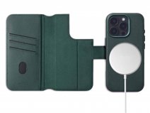 Accezz Leather 2in1 Bookcase MagSafe Groen - iPhone 16 Pro Max Hoesje Leer