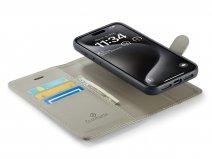 CaseMania 2in1 Magnetic Bookcase Titan Grey - iPhone 16 Pro Max Hoesje
