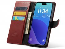 CaseMania Classic Leather Case Rood - iPhone 16 Pro Max hoesje