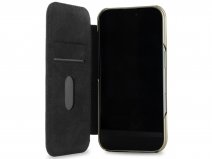 Greenwich Blake MagSafe Leather Folio Beluga/Gold - iPhone 16 Pro Max Hoesje
