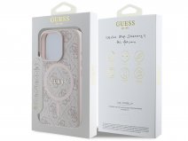 Guess 4G Monogram MagSafe Case Roze - iPhone 16 Pro Max hoesje