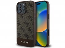 Guess 4G Monogram Stripe Case Bruin - iPhone 16 Pro Max hoesje