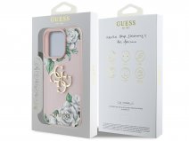 Guess Big 4G Floral Roses Case Roze - iPhone 16 Pro Max hoesje