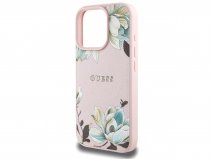 Guess Floral Lilies Case Roze - iPhone 16 Pro Max hoesje