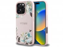 Guess Floral Lilies Case Roze - iPhone 16 Pro Max hoesje