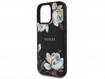 Guess Floral Lilies Case Zwart - iPhone 16 Pro Max hoesje