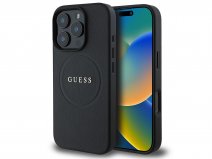 Guess Leatherette MagSafe Case Zwart - iPhone 16 Pro Max hoesje
