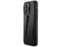 Mujjo Full Leather Wallet MagSafe Case Black - iPhone 16 Pro Max Hoesje Leer
