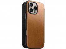 Nomad Modern Leather Folio Cognac - iPhone 16 Pro Max hoesje