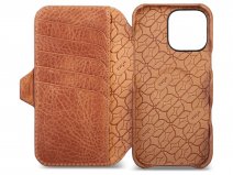 Vaja V-Mag Leather Wallet Case MagSafe Camel - iPhone 16 Pro Max Hoesje Leer