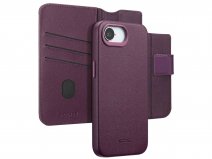 Accezz Leather 2in1 Bookcase MagSafe Paars - iPhone 16e Hoesje Leer