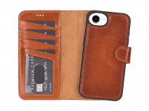 CaseBoutique Artisan Leather 2in1 Folio Burned Cognac - iPhone 16e hoesje