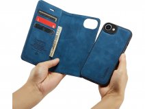 CaseMania 2in1 Magnetic Bookcase Donkerblauw - iPhone 16e Hoesje