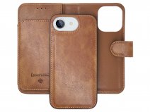CaseMania 2in1 Magnetic XL Bookcase Bruin - iPhone 16e Hoesje