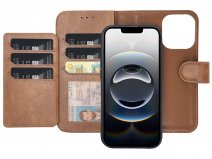 CaseMania 2in1 Magnetic XL Bookcase Bruin - iPhone 16e Hoesje