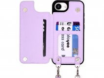 CaseMania Crossbody Wallet Case met Koord - iPhone 16e Hoesje Lila Paars