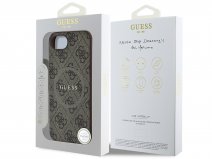 Guess 4G Monogram MagSafe Case Bruin - iPhone 16e hoesje