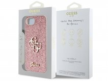 Guess Big 4G Glitter Case Roze - iPhone 16e hoesje
