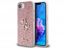 Guess Big 4G Glitter Case Roze - iPhone 16e hoesje