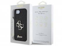 Guess Big 4G Glitter Case Zwart - iPhone 16e hoesje