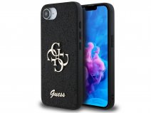 Guess Big 4G Glitter Case Zwart - iPhone 16e hoesje