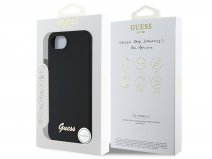 Guess Script Silicone MagSafe Case Zwart - iPhone 16e hoesje